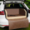 CopcoPet - Travel Bed Hundebett für Kofferraum 100x80x38cm Kunstleder - Kofferraumschutz Hund wasserabweisend & Kratzfest - Hundebett Auto rutschfest & robust mit Schutzdecke - Reisebett Hund Mocca
