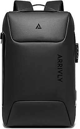Arrivly Laptop Rucksack Damen Herren Notebook Rucksack 15,6 Rucksack Wasserdicht Arbeitsrucksack Herren Geschenke für Frauen & Herren Reisetasche Handgepäck Uni Outdoor Rucksack mit USB Schwarz Z
