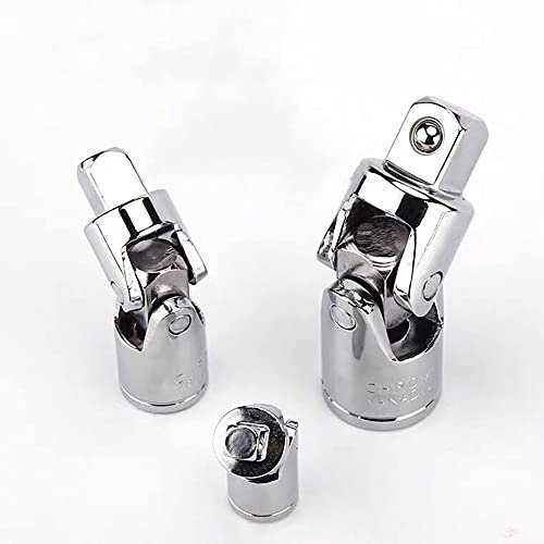 FLZOSPER 3 Pieces Impact Universal Joint Socket, 1/4,3/8 & 1/2 Drive,CR-V Steel for Strength and Durability, Access to Fasteners Hard to Reach