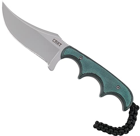 CRKT Minimalistisches persisches Kompaktmesser mit fester Klinge: Outdoor, Klinge mit glatter Kante, Griff aus Kunstharz, Nylonscheide, 2379