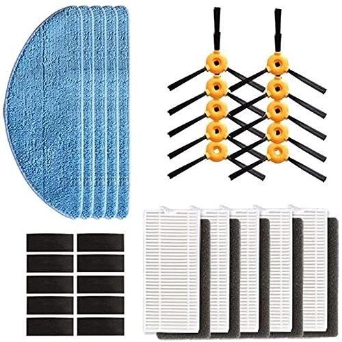 Seitenbürste HEPA Filter Mopptuch gepasst for Ecovacs Deebot 601 605 710 600 711 715 Reiniger Roboter-Roboter-Staubsauger Teile Brushes Ersatzteile für Staubsauger