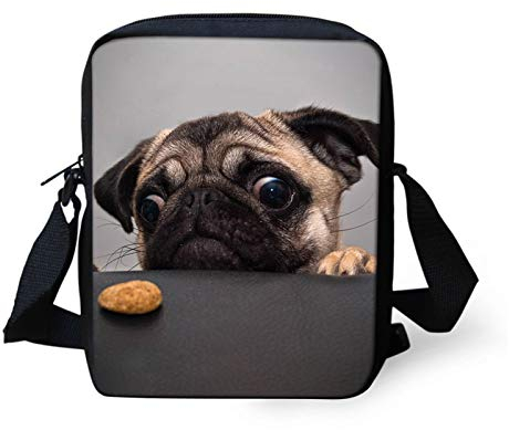 Wanyint Mini-Umhängetasche für Damen, Mädchen, Teenager, niedliche Kuriertaschen mit Schultergurt, mops, Einheitsgröße