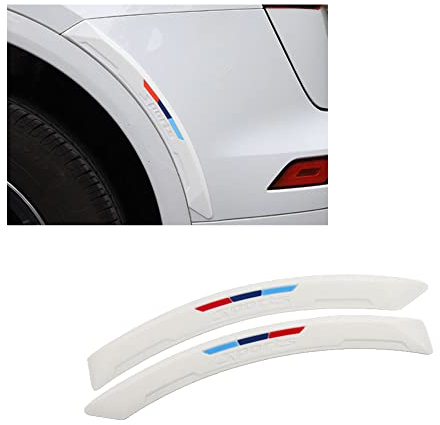HIBEYO Estensione del passaruota per auto, protezione universale, protezione anti-collisione, protezione per parafango, protezione da 2 pezzi, colore bianco