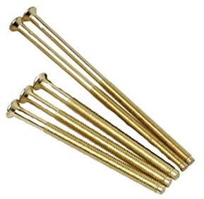 M3.5 Long Electrical Socket Switch Plug Screws Brass Finish - Pack of 4 (75mm)