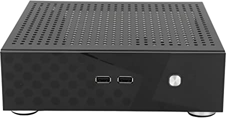 Zunate Custodia per Computer Desktop, Custodia Mini ITX in Lega di Alluminio C60 (2.0), Custodia per Computer HTPC, per Computer Home Video, Computer per Hotel, Terminali Self-Service