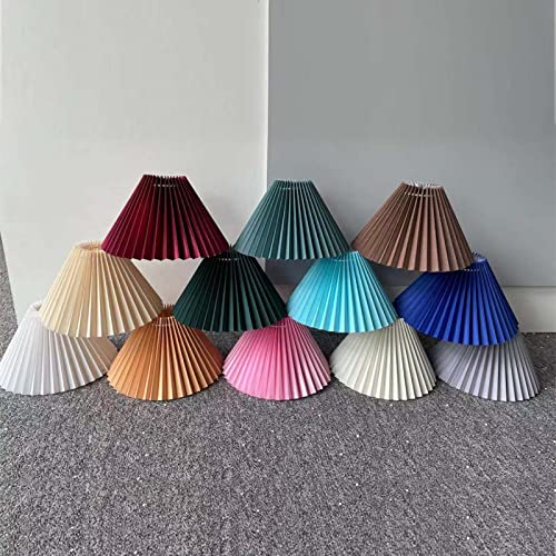 Lampenschirm Plissierter Weinroter Lampenschirm, Gro?e Lampe, Blendfreier Tischlampenschirm, Stoff, Schlafzimmer Lampenschirm F¨¹r Haushalt, B¨¹ro, Arbeitszimmer, Schlafzimmer Lampenschirm, E27,