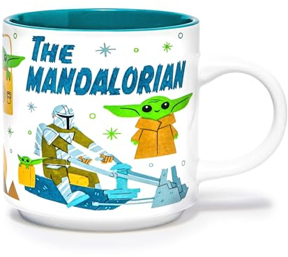 Star Wars: The Mandalorian Cartoon Grogu Ceramic Mug | Holds 13 Ounces