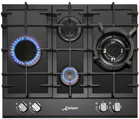 Kaiser Grand Chef Gas Hob | 60cm Gas-Powered 4 Burner Cooktop (Black)