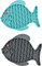 MOACC 2 Stück Hunde-Leckmatte, Futter-Schleckmatte, Fisch, Klauenform Leck-Pad Slow Feeder, Schleckmatte für Hunde Ungiftig Geruchslos Silikon