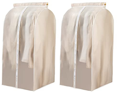 Dimusel Kleider-Staubbeutel zum Aufhängen, feuchtigkeitsbeständig, staub- und leicht zu reinigen, transparent und sichtbar, 2 Stück (61 x 50,8 x 90 cm)