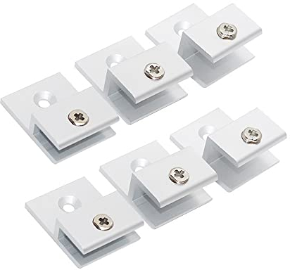6 abrazaderas de vidrio en forma de H con brazos de sujeción gruesos, abrazadera de aleación de aluminio resistente, clips de espejo montados en la pared (9-12 mm)