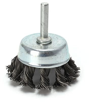 DAZZLEEX 5,1 cm (2 Zoll) Metalldraht-Rad-Topfbürste mit 6,35 mm (1/4 Zoll) Schaft für Schneideisen Schleifmaschine Bohrmaschine 50 mm x 0,02 mm-1