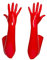 YUDATPG Women Long PU Leather Gloves Stretchy Faux Leather for Daily Costume Opera Party Evening Shirred Elbow Gloves Cosplay Wedding (Red, XL)