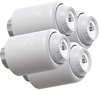 Qiumi WiFi Thermostat-Heizkörper-Aktuatorventile, WiFi Direct, programmierbare Steuerung Alexa Google Sprachsteuerung