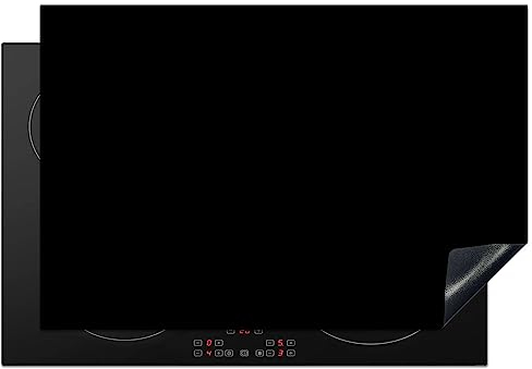 KitchenYeah© Protezione Piano Cottura Tappetino per Induzione 77x51 cm Cucina Proteggi Coprifornello Antiscivolo Nero - Motivi - Interno - Solido - Nero - Scuro