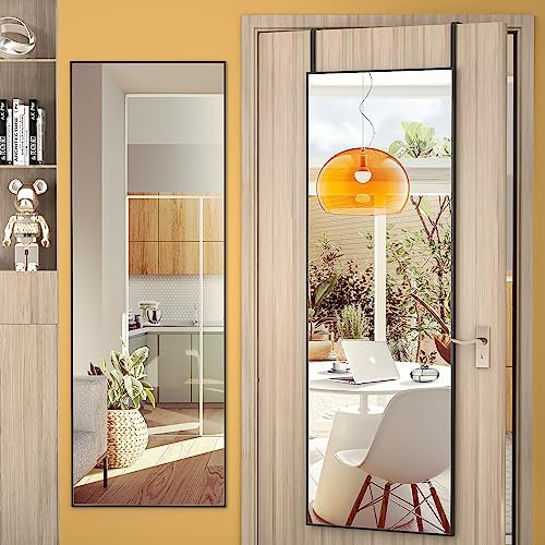 Hasipu Door Mirror Full Length, 130 x 40cm Full Body Wall Mirror Over The Door Hanging Mirror for Bedroom, Living Room, Cloakroom