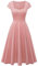 Berylove Damen Cocktailkleid Abendkleider Elegant für Hochzeit Rockabilly Kleider A Linien Kleid Damen Festlich 8009 Blush S