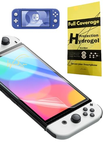 WardSan [2 Pièces Pour NINTENDO SWITCH LITE - Films de Protection d'écran Hydrogel | 3D Anti-choc | Compatible coques TPU | Film Protecteur TPU souple | Mieux qu'un verre trempé