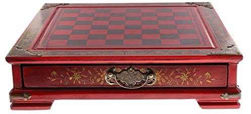Paowsietiviity Jeu d'échecs chinois vintage en bois - Cadeau de collection, comme décrit, rouge