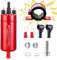 CarBole Pompa del Carburante Elettrica Esterna in Linea a 125PSI,Pompa per Carburante ad Alta Pressione 12V e Staffa Ammortizzante,250BHP,Sostituzione del,Rosa