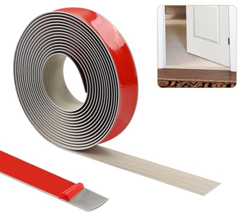 600cm×5cm Übergangsleiste Selbstklebend,Vinylboden Bodenbelag Türleiste Selbstklebend,Türschwellen Leiste,Flacher Laminatprofil-Bodenbelag-Randstreifen(Graue)