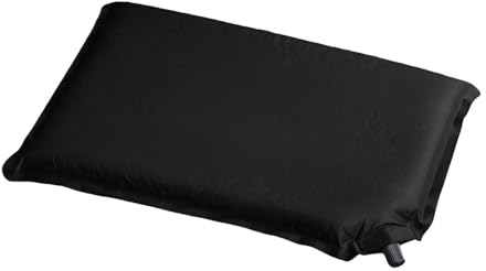 HAC24 Sitzkissen Schwarz selbstaufblasend 37 x 28,5 cm Outdoor Camping Kissen Sitzunterlage Stadionkissen