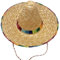 Comebachome Sombrero -Hüte, 17 -Zoll -mexikanischer Hut mit Kinnstrap und Regenbogenkante, leichtem, atmungsaktivem Strohhut, rustikaler Sommer mit brimem Strandhelte für mexikanische Partykostüm