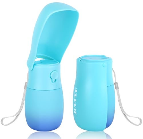 JOPHEK Borraccia portatile da 300 ml, per animali domestici, pieghevole, a 180°, a prova di perdite, per cani, gatti, con filtro ai carboni attivi, per passeggiate quotidiane, viaggi, campeggio