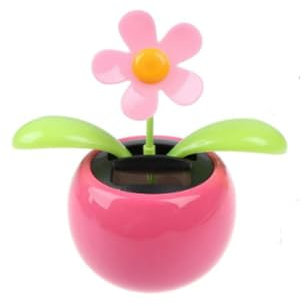 Adorno solar rosa con diseño de flor de sol bailando en macetas coloridas que se balancea animado para ventana de bailarina, atrapasueños de coche, decoración de salpicadero de coche, atrapasueños