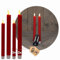 Sparset Stabkerzen LED mit Timer Klein+Groß ROT 4 Stück ROT indoor - 6 Stunden - ECHTWACHS 18cm+23cm Höhe für Kerzen 2,2cm Durchmesser 2 AAA Batterien notwendig LED Stabkerzen flackernde Flamme