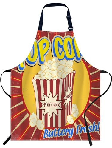 Smooffly Schürzen für Zuhause und Küche, A07, Popcorn Vintage Grunge Poster, 27x31 Inch