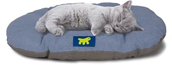 Ferplast Hundebett Relax, Hundekissen, Katzenkissen, Hundematte für Hundehütten und Autos – waschbar – aus Baumwolle mit weicher Polsterung, 55 x 36 cm. Himmelblau