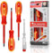 E·Durable 4pcs VDE Screwdriver Set, Magnetic Insulated Screwdriver Set to 1000v, Multifunctional Tool Kit Chrome Vanadium Screwdrivers TPR Handle for Home and Professional Use, Red
