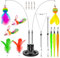Gvoo Cat Toys, Kitten Feather Teaser for Playful Pets – Sturdy Suction Cup Design, Fun for Indoor & Outdoor Adventures, Interactive Feather Toy for Indoor Outdoor Playing