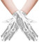DIELOVEHUA Halloween Handschuhe, Silber Kurze Handschuhe, Halloween Kostüm Handschuhe, Handschuhe Metallic, für Halloween-Partys, Mottopartys, Cosplay,Hochzeit