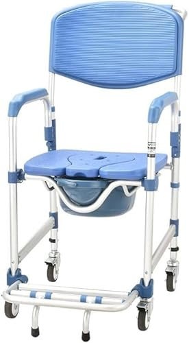 SXTYFBB Sedia da Doccia con Ruote per Anziani, Bagno Pieghevole con braccioli e Schienale, Sgabello da Doccia per Anziani, Sedia da Bagno per Donne Incinte per Anziani