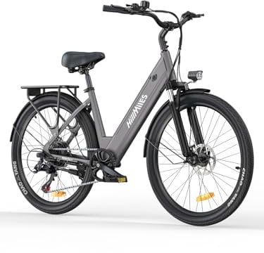 MileCity1 26 Adult Electric Bike, 7 Speed Electric Bicycle with 36V 13Ah Removable Battery, 25km/h & 80-100km Range E-bike for Urban Commuter, IP65 Waterproof (MileCity1, Grey)