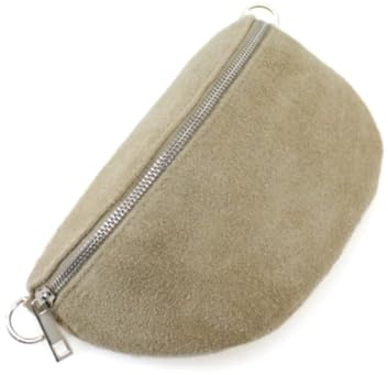 LeahWard Women's Suede Leather Sling Bag, Women's Crossbody Shoulder Bag, Chest Handbag (Beige)