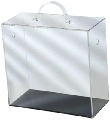 Baoblaze Tragbarer Blumenkasten aus Acryl, multifunktional, elegant, rechteckig, transparent, für Thanksgiving, Tragetasche, 25.5x12x21cm