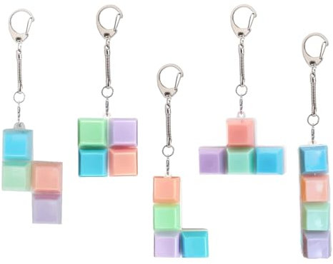 5 Pcs Keyboard Fidget Toy, Various Shapes Fidget Keyboard, Fidget Keyboard Sensory Toys with To Relief Stress, Portable Fidget Keychain, Fidget Keyring Toy for Adults and Kids to Relief Stress
