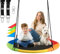 Joytential Columpio de Jardin para Niños, Capacidad Máxima 320 kg, Diámetro 100cm, Altura Ajustable, Columpio de Nido, Baloiço Infantil para Interior y Exterior, Fácil Instalación, Multicolor
