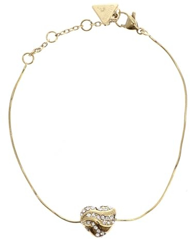 GUESS In My Heart Snake Chain Bracelet L Yellow Gold