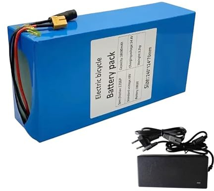 Batterie Lithium-ION Rechargeable 48 V 38 Ah pour Vélo Électrique 13S6P, avec Protection BMS