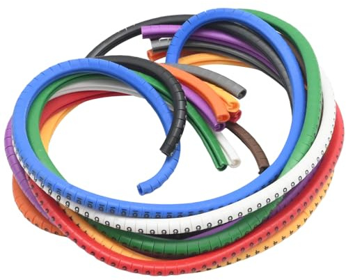 Hoypeyfiy 1,000 PCS EC-0 Cable Wire Markers 0 to 9, Color-Coded Identification Tool for 1.5mm² Wiring, PVC Insulation Markers for Electrical Supplies