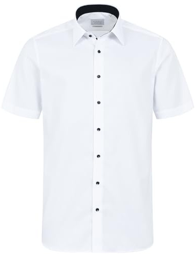 ETERNA Herren Businesshemd | Kurzarm | MODERN FIT | Uni | Bügelfrei, 100% Baumwolle | Kent Kragen