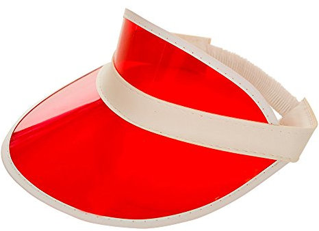 Adults Unisex Red Pub Poker Golf Visor Hat Fancy Dress Accessory