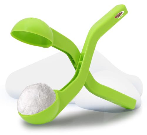 JAMARA 460397 - Snow Play Schneeballzange 38cm grün - Schneebälle (ca. 7 cm Durchmesser) in Sekunden Formen, nie Wieder kalte Hände, Schneebälle sind fluffig und Nicht so hart wie die Handgemachten