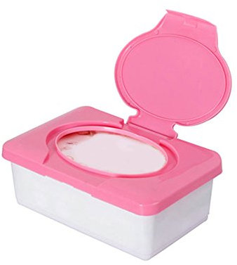 Jiacheng29 Boîte de rangement en plastique pour mouchoirs humides, pour la maison, la voiture, le bureau, avec couvercle à boucle, rose