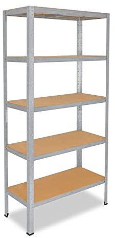 shelfplaza Home 200x75x45cm Schwerlastregal verzinkt mit 5 Böden x 175kg | Kellerregal · Lagerregal · Metallregal · Regale für Kellerraum · Steckregal · Abstellraum Regal