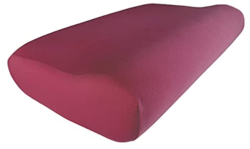 Edda Lux Federa per cuscino cervicale, 55 x 35 cm, in morbido jersey di cotone 100%, per guanciali da collo in memory foam, Borgogna